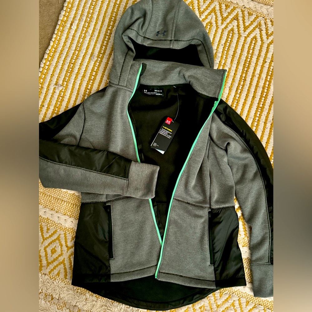 Women’s Under Armor STORM jacket Sz Med Neon Full Zipper Thick NWT Green